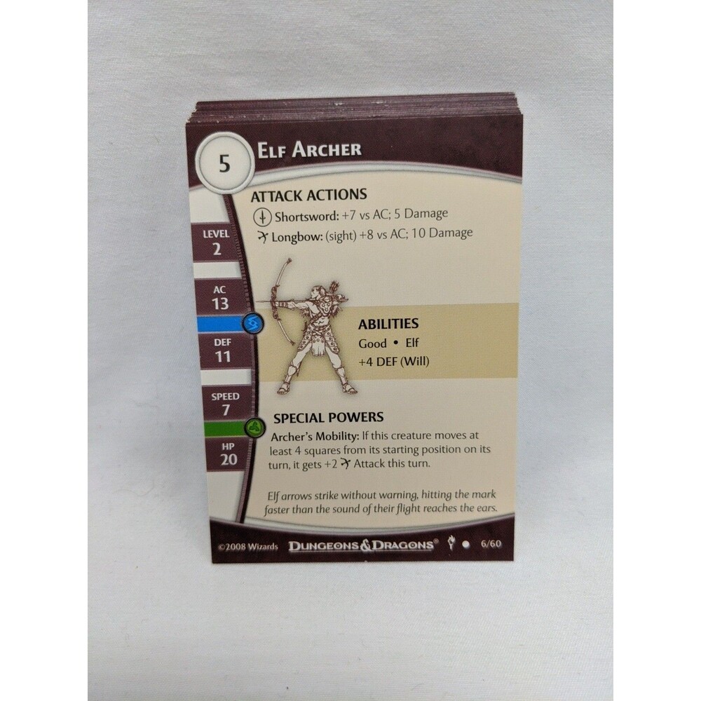 Lot Of (18) Dungeons And Dragons Dungeons Of Dread Miniatures Game Stat Cards